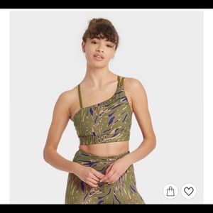 JoyLab Asymmetrical Zebra Print Bra